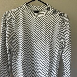 Ann Taylor Long-sleeve button neck top